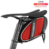 ROCKBROS Cycling Bicycle Seatpost Bag MTB Road Bike Rear Tail Bag Saddle Bag 3D Shell Rainproof Reflective Shockproof Bike Accessories