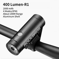 ROCKBROS Cycling Bike Front Light Headlight MTB Bicycle Light Lamp Flashlight Rainproof USB Rechargeable 800LM LED 4000mAh