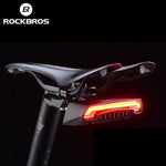 ROCKBROS Bike Rear Tail Light Bicycle Turn Signal Lamp Warning Light Wireless Remote Control USB Rechargeable Waterproof