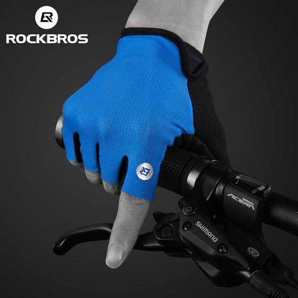 ROCKBROS Cycling Gloves Half Finger Bicycle Gloves Shockproof Breathable MTB Mountain Road Bike Gloves Men Sports Clothings