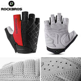 ROCKBROS Half Finger Cycling Gloves MTB Road Bike Bicycle Sports Gloves Shockproof Wear Resistant Breathable  Men Women