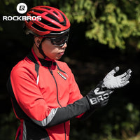 ROCKBROS Full Finger Cycling Gloves Bicycle Bike Outdoor Sport Gloves Shockproof Wear Resistant SBR Windproof Breathable Warm Men Women