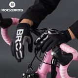 ROCKBROS Full Finger Cycling Gloves Bicycle Bike Outdoor Sport Gloves Shockproof Wear Resistant SBR Windproof Breathable Warm Men Women