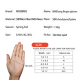 ROCKBROS Full Finger Cycling Gloves Bicycle Bike Outdoor Sport Gloves Shockproof Wear Resistant SBR Windproof Breathable Warm Men Women