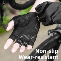 ROCKBROS Cycling Gloves Summer Fingerless Gloves MTB Mountain Bike Bicycle Outdoor Sports Gloves Breathable Shockproof