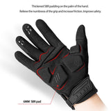 ROCKBROS Full Finger Cycling Gloves Bicycle Bike Sport Motorcycle Gloves SBR Thickened Palm Pad Shockproof Breathable Men Women