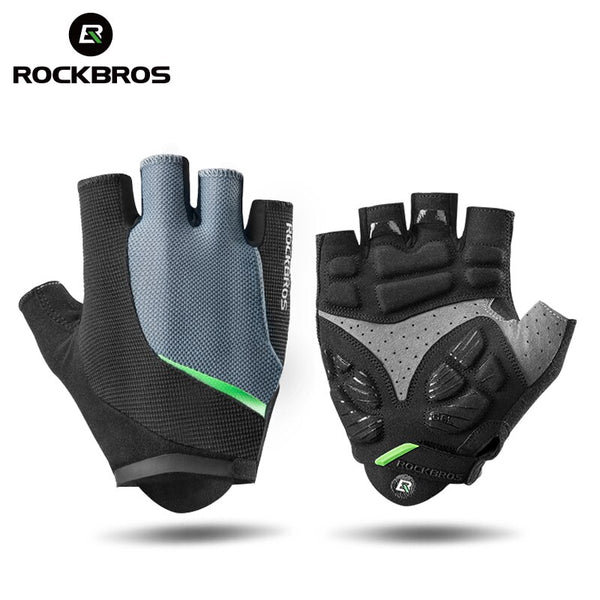 ROCKBROS Half Finger Cycling Gloves MTB Bicycle Sports Gloves Gel Pad Anti-Shock Breathable Men