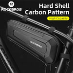 ROCKBROS Hard Shell Cycling Bicycle Frame Bag MTB Road Bike Top Tube Bag Carbon Pattern Waterproof