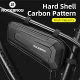 ROCKBROS Hard Shell Cycling Bicycle Frame Bag MTB Road Bike Top Tube Bag Carbon Pattern Waterproof