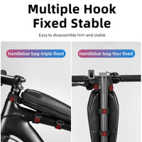 ROCKBROS Hard Shell Scooter Handlebar Bag Electric Bike Front Frame Hanging Bag MTB Road Bike Folding Bicycle Bag Waterproof