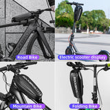 ROCKBROS Hard Shell Scooter Handlebar Bag Electric Bike Front Frame Hanging Bag MTB Road Bike Folding Bicycle Bag Waterproof