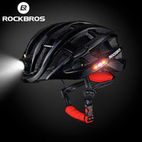 ROCKBROS Cycling Helmet w/ Headlight Bicycle Mountain Road Bike MTB Helmets Men Women 57-62cm Integrally-molded Ultralight