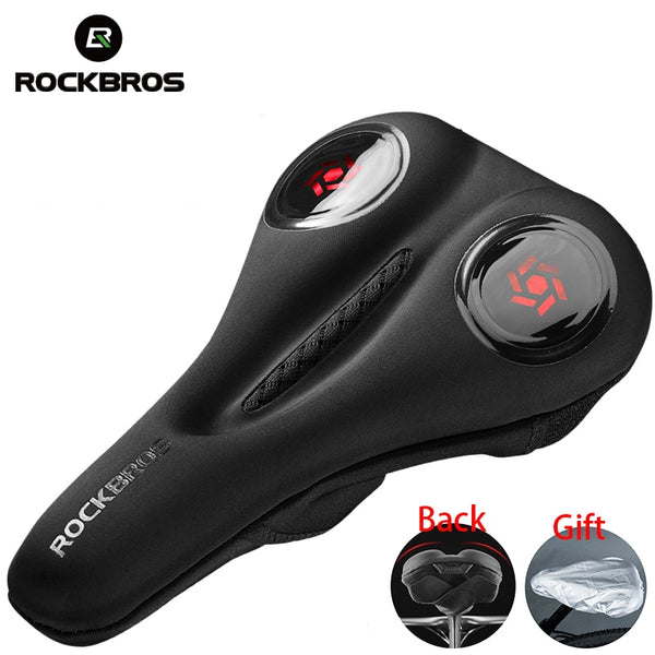 ROCKBROS Liquid Silicone MTB Bicycle Saddle Cover GEL Bike Seat Cushion Cover Hollow Breathable Comfortable Soft