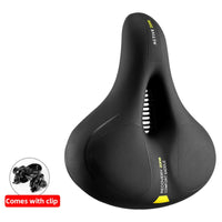 ROCKBROS Bicycle Saddle MTB Road Bike E-Bike Seat Rainproof PU Leather Soft Memory Sponge Shockproof Reflective