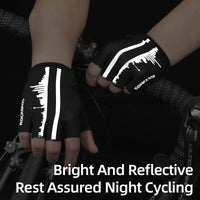 ROCKBROS Summer Half Finger Cycling Gloves Bicycle Bike Outdoor Sports Gloves Men Women Anti-slip Breathable Anti-sweat Reflective