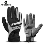 ROCKBROS Touch Screen Cycling Gloves Bicycle Bike Motorcycle Sport Gloves Winter Thermal Windproof Keep Warm Thick