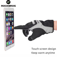 ROCKBROS Touch Screen Cycling Gloves Bicycle Bike Motorcycle Sport Gloves Winter Thermal Windproof Keep Warm Thick