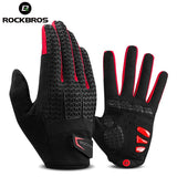 ROCKBROS GEL Full Finger Cycling Gloves Sports MTB Bike Bicycle Gloves Autumn Winter Windproof Touch Screen Shockproof