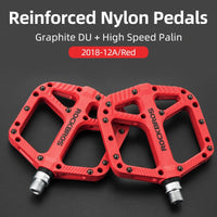 ROCKBROS Ultralight Nylon Bicycle Flat Pedals BMX MTB Road Bike Platform Pedals Seal Bearings