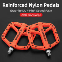 ROCKBROS Ultralight Nylon Bicycle Flat Pedals BMX MTB Road Bike Platform Pedals Seal Bearings