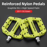 ROCKBROS Ultralight Nylon Bicycle Flat Pedals BMX MTB Road Bike Platform Pedals Seal Bearings