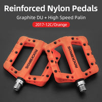 ROCKBROS Ultralight Nylon Bicycle Flat Pedals BMX MTB Road Bike Platform Pedals Seal Bearings