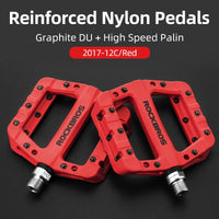 ROCKBROS Ultralight Nylon Bicycle Flat Pedals BMX MTB Road Bike Platform Pedals Seal Bearings