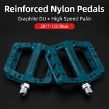 ROCKBROS Ultralight Nylon Bicycle Flat Pedals BMX MTB Road Bike Platform Pedals Seal Bearings