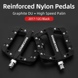 ROCKBROS Ultralight Nylon Bicycle Flat Pedals BMX MTB Road Bike Platform Pedals Seal Bearings