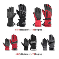 ROCKBROS Winter Cycling Gloves Skiing Snowboard Outdoor Sports Gloves Warm Thermal Waterproof Windproof