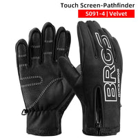 ROCKBROS Winter Full Finger Cycling Gloves Motorcycle Electric Bicycle Bike Outdoor Sport Skiiing Gloves Waterproof Touch Screen Keep Warm Long Finger