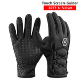 ROCKBROS Winter Full Finger Cycling Gloves Motorcycle Electric Bicycle Bike Outdoor Sport Skiiing Gloves Waterproof Touch Screen Keep Warm Long Finger