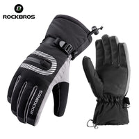 ROCKBROS Winter Double Layer Thicken Cycling Gloves MTB Bike Bicycle Skiing Sports Gloves Thermal Warm Touch Screen Waterproof