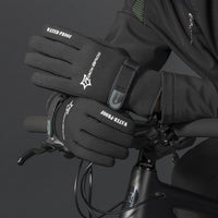 ROCKBROS Winter Cycling Gloves Skiing Bicycle Bike Outdoor Sports Gloves Fleece Keep Warm Ultra-thick Silica Anti-slip Anti-shock Gloves Windproof