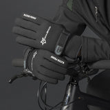 ROCKBROS Winter Cycling Gloves Skiing Bicycle Bike Outdoor Sports Gloves Fleece Keep Warm Ultra-thick Silica Anti-slip Anti-shock Gloves Windproof