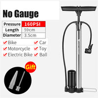 160PSI Bike Floor Pump w/ Gauge MTB Road Bicycle Pump Air Tyre Tire Inflator Presta Schrader Valve High Pressure Cycling Accessories