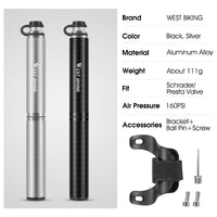 Portable 160PSI Bike Pump MTB Road Bicycle Tire Tyre Tube Inflator Hand Pump Schrader Presta Valve Ball Pump High Pressure