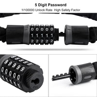 Cycling Bicycle Lock 5 Digital Password Combination MTB Road Bike Chain Lock Motorcycle E-Bike Security Anti-Theft