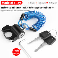 Mini Bicycle Cable Lock Handlebar Hook MTB Road Bike Helmet Lock Motorcycle E-Bike Bag Lock