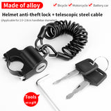 Mini Bicycle Cable Lock Handlebar Hook MTB Road Bike Helmet Lock Motorcycle E-Bike Bag Lock