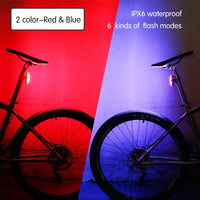 Bike Tail Light Bicycle Rear Light Cycling Warning Light Lamp LED Waterproof MTB Road Bike USB Rechargeable Polychromatic