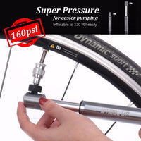 Portable Bicycle Mini Air Pumps Bike Hand Pump Schrader Presta Valve Tire Ball Inflator MTB Road Bike Motorcycle Inflators 84g 160PSI