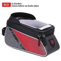 Bicycle Touch Screen Phone Bags Front Frame Top Tube Bag Rainproof MTB Road Bike Cycling Bags 6.0 Inches Bike Cell Phone Cases Holder