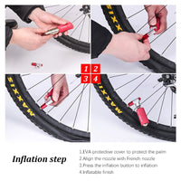 Bicycle Pump CO2 Cartridge Emergency Pump Head Bike Ball Mini Portable Pump Dual Inflator Pump