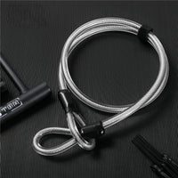 Cycling Bicycle U Shape Lock MTB Road Bike Cable Lock w/ 2 Keys Bracket Motorcycle Scooter E-Bike Lock Anti-theft Safety