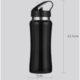 304 Stainless steel Sports Water Bottle with Straw Fitness Cycling Bike Gym Travel Drinking Water Bottle Cup Jug