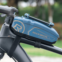 ROCKBROS  Bicycle Frame Bag w/ Phone Holder MTB Road Bike E-Bike City Bike Phone Bag Hard Shell Free Raincover Rainproof