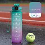 1L Portable Sports Water Bottle with Straw Fitness Cycling Bike Gym Travel Drinking Water Bottle Cup Jug with Time Marker