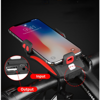 4 in 1 Bicycle Bike Light Flashlight Highlight Phone Holder Power Bank Electronic Horn Bell 2000/4000mAh Cycling