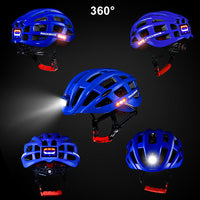 ROCKBROS Cycling Helmet w/ Headlight Bicycle Mountain Road Bike MTB Helmets Men Women 57-62cm Integrally-molded Ultralight